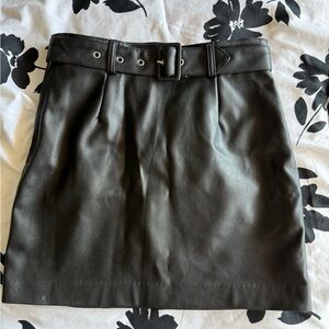 H&M Black Mini Skirt with Belt Detail